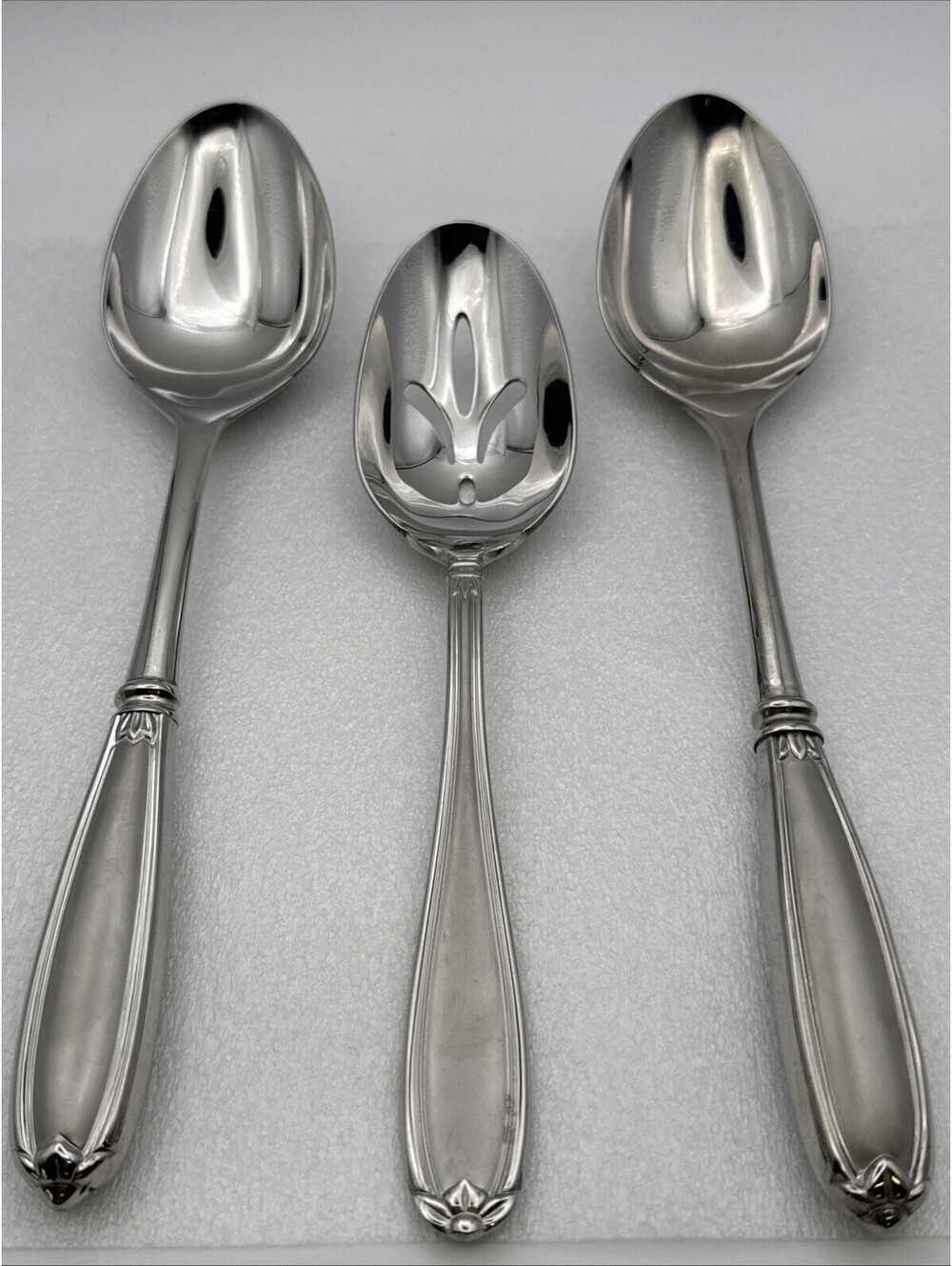 Princess House Barrington 18/10 Stainless Set Serving (2) & Slotted (1) Spoons